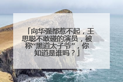向华强都惹不起,王思聪不敢碰的演员,被称“黑道太子爷”,你知道是谁吗?