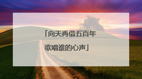 向天再借五百年歌唱谁的心声