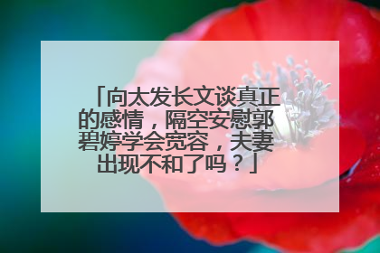 向太发长文谈真正的感情，隔空安慰郭碧婷学会宽容，夫妻出现不和了吗？