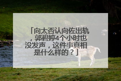 向太否认向佐出轨,郭碧婷4个小时也没发声,这件事真相是什么样的?