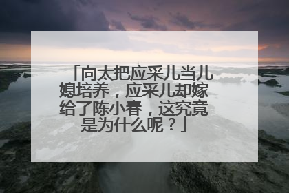 向太把应采儿当儿媳培养,应采儿却嫁给了陈小春,这究竟是为什么呢?