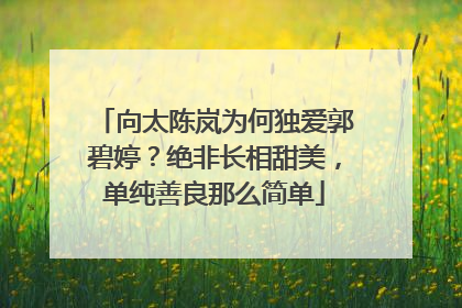 向太陈岚为何独爱郭碧婷？绝非长相甜美，单纯善良那么简单