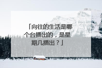 向往的生活是哪个台播出的，是星期几播出？