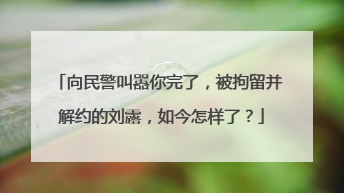 向民警叫嚣你完了,被拘留并解约的刘露,如今怎样了?
