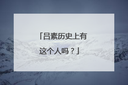 吕素历史上有这个人吗?