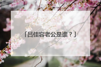 吕佳容老公是谁？