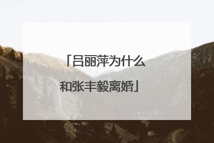 吕丽萍为什么和张丰毅离婚