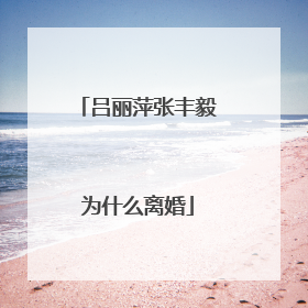 吕丽萍张丰毅为什么离婚