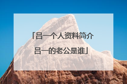 吕一个人资料简介 吕一的老公是谁