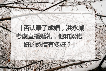 否认奉子成婚，洪永城考虑直播婚礼，他和梁诺妍的感情有多好？