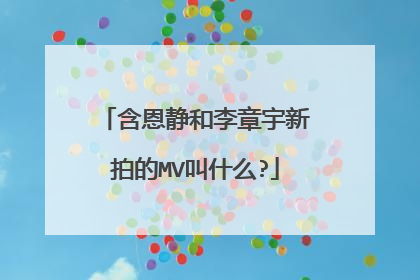 含恩静和李章宇新拍的MV叫什么?