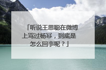 听说王思聪在微博上骂过杨幂,到底是怎么回事呢?