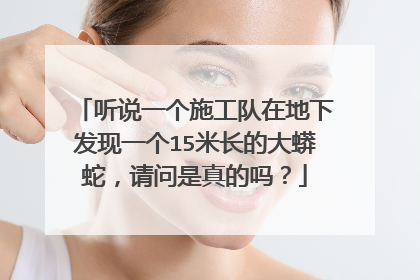 听说一个施工队在地下发现一个15米长的大蟒蛇，请问是真的吗？