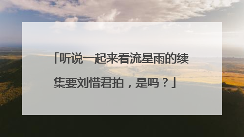 听说一起来看流星雨的续集要刘惜君拍,是吗?
