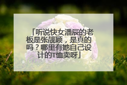 听说快女潘辰的老板是张靓颖,是真的吗?哪里有她自己设计的T恤卖呀