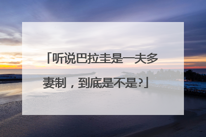 听说巴拉圭是一夫多妻制，到底是不是?