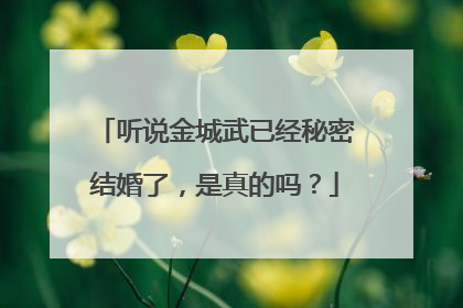 听说金城武已经秘密结婚了,是真的吗?