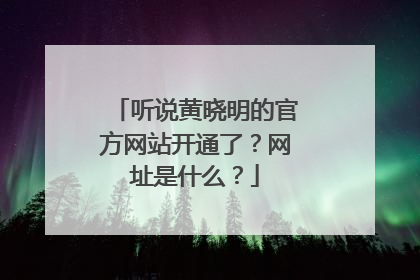 听说黄晓明的官方网站开通了？网址是什么？