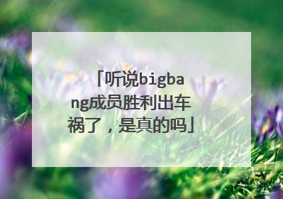 听说bigbang成员胜利出车祸了，是真的吗