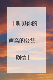 听见你的声音的分集剧情