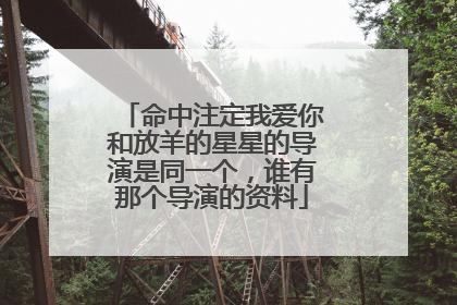 命中注定我爱你和放羊的星星的导演是同一个，谁有那个导演的资料