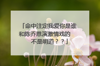 命中注定我爱你是谁和陈乔恩演激情戏的 不是明道??