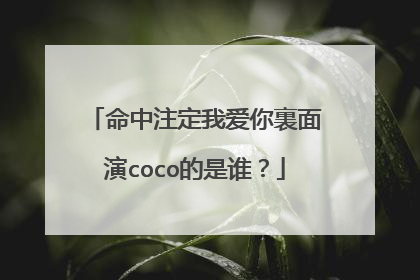 命中注定我爱你裏面演coco的是谁?
