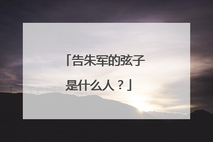 告朱军的弦子是什么人?