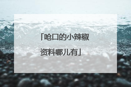 呛口的小辣椒资料哪儿有