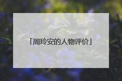 周玲安的人物评价