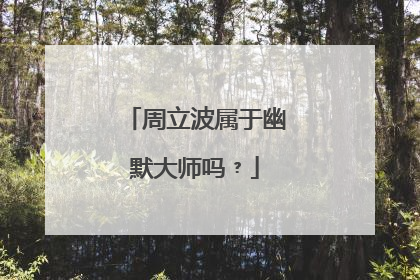 周立波属于幽默大师吗﹖