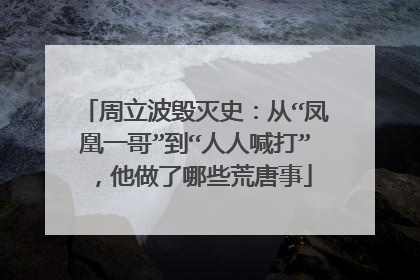 周立波毁灭史:从“凤凰一哥”到“人人喊打”,他做了哪些荒唐事