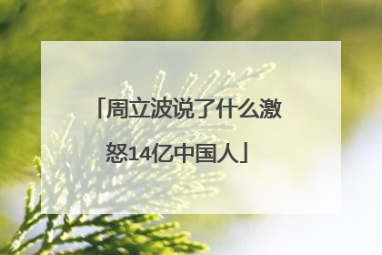 周立波说了什么激怒14亿中国人