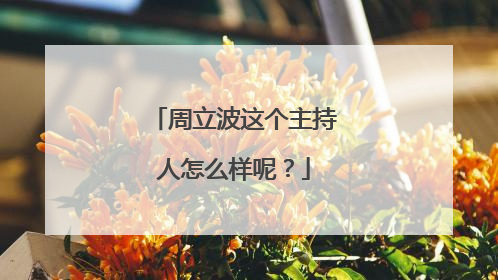 周立波这个主持人怎么样呢？