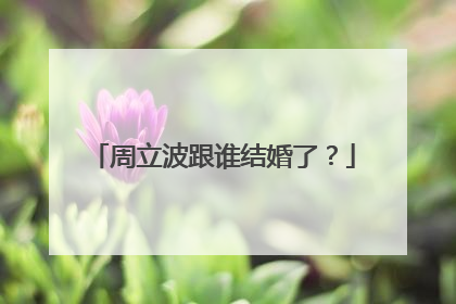 周立波跟谁结婚了？