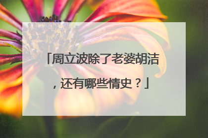 周立波除了老婆胡洁,还有哪些情史?