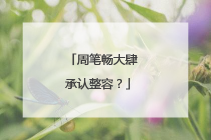 周笔畅大肆承认整容？