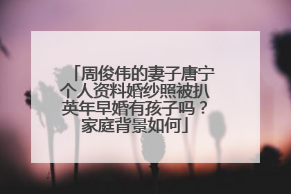 周俊伟的妻子唐宁个人资料婚纱照被扒英年早婚有孩子吗？家庭背景如何
