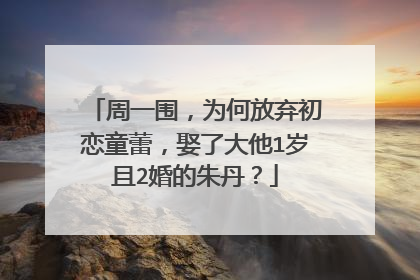 周一围,为何放弃初恋童蕾,娶了大他1岁且2婚的朱丹?
