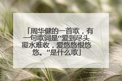 周华健的一首歌,有一句歌词是“爱到尽头覆水难收,爱悠悠恨悠悠。”是什么歌