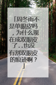 周冬雨不是单眼皮吗,为什么现在成双眼皮了..也没有割双眼皮的痕迹啊?