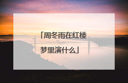 周冬雨在红楼梦里演什么