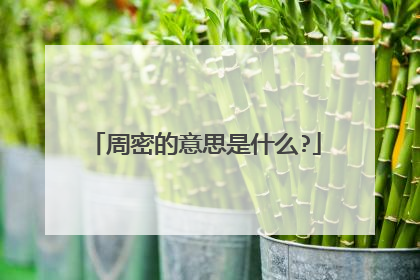 周密的意思是什么?