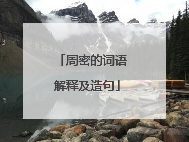 周密的词语解释及造句