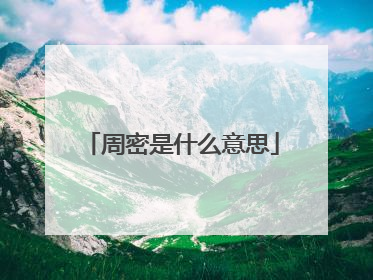 周密是什么意思