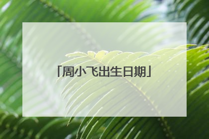 周小飞出生日期