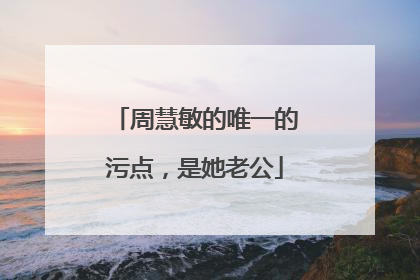 周慧敏的唯一的污点，是她老公