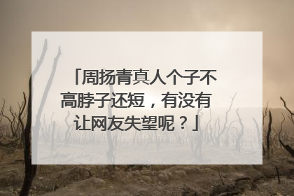 周扬青真人个子不高脖子还短,有没有让网友失望呢?