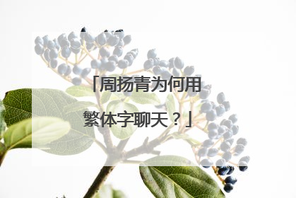 周扬青为何用繁体字聊天？
