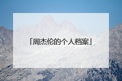 周杰伦的个人档案